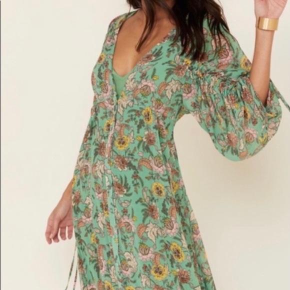 Earthfolk Floral Green Maxi Dress 